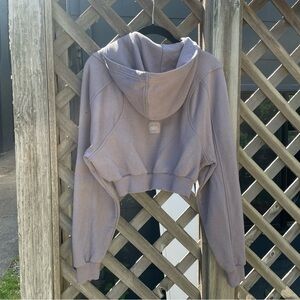 ALO Yoga lavender cropped zip hoodie XS